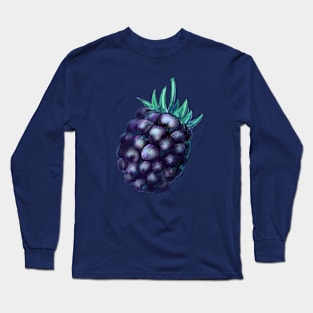Blackberry Illustration in Colored Pencils Long Sleeve T-Shirt